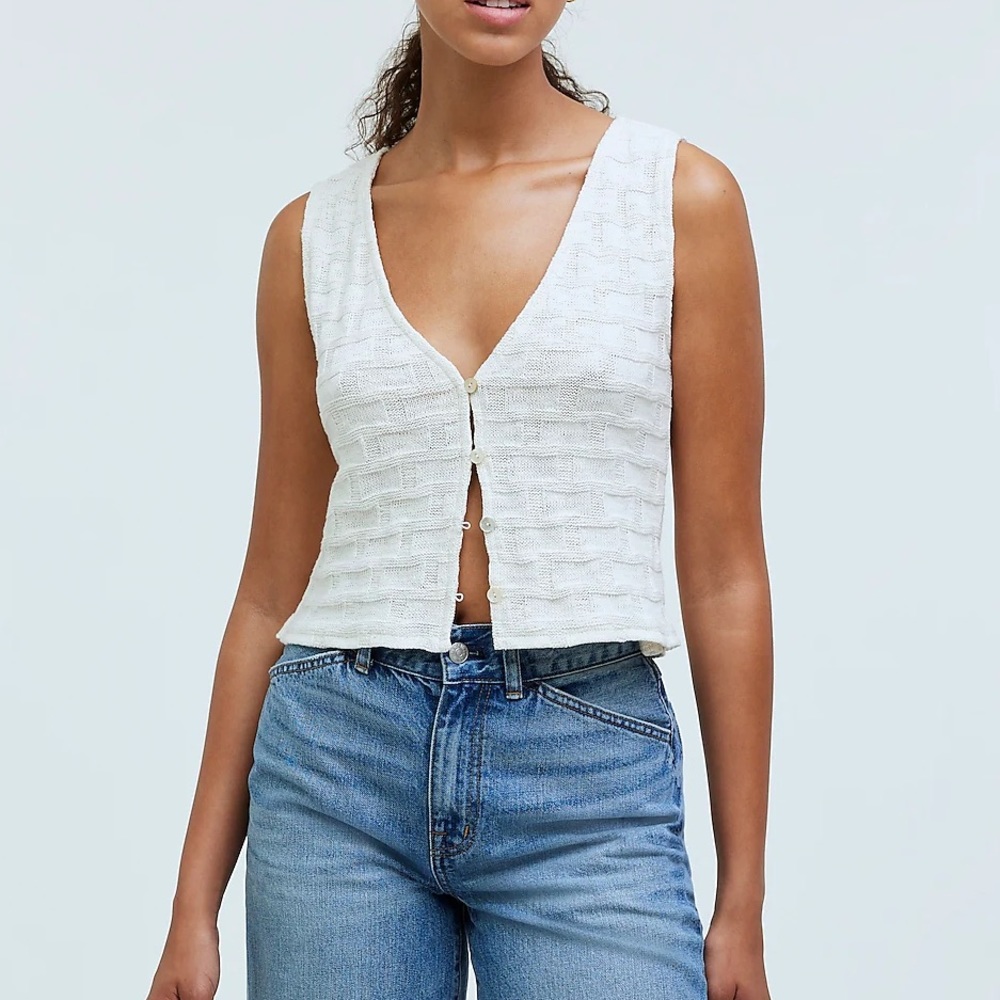 Madewell Basketweave Vest Sweater Tank, Small